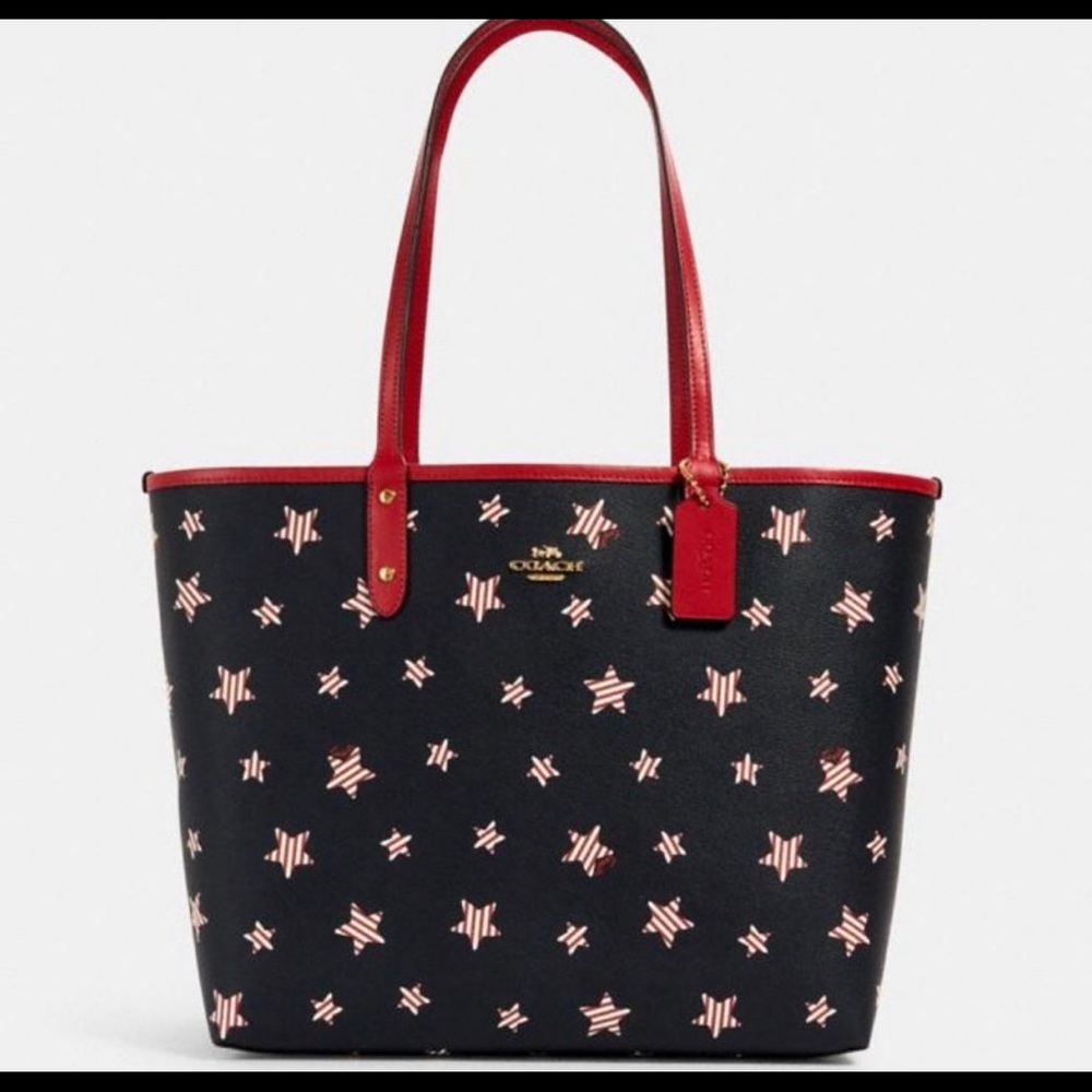 NWT Coach signature moon reversible city tote bag